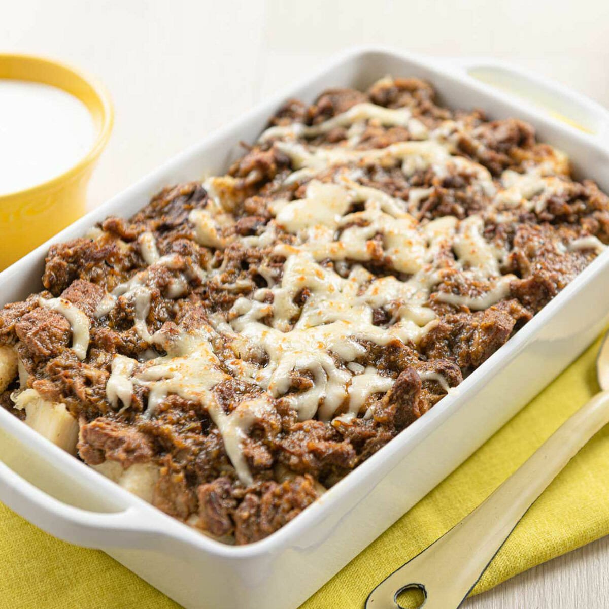 Budin de tamales con chicharron en salsa verde - Bud&iacute;n de Tamales con Chicharr&oacute;n en Salsa Verde