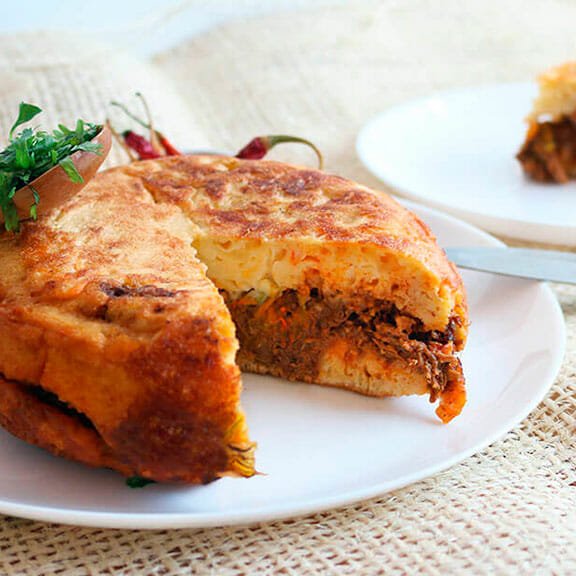 quiche de chilorio de soya - Quiché de Chilorio de Soya