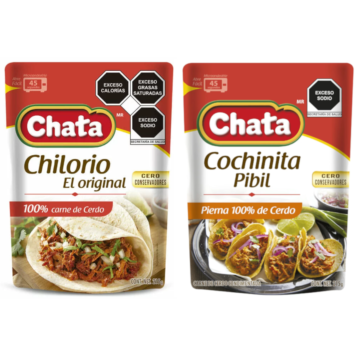 Compra en productos Chata este pack de chilorio de cerdo y cochinita pibil, solo en Productos Chata