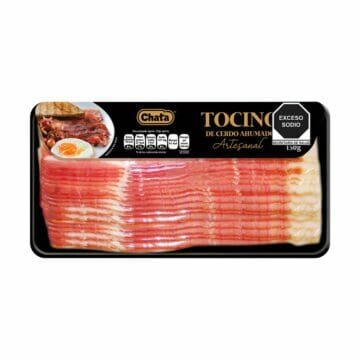 Tocino rebanado Chata 150g en empaque listo para cocinar, solo en Productos Chata