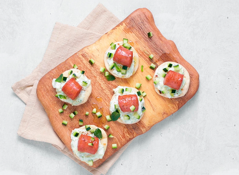 BOCADITOS DE PAN PITA WEB - Bocaditos de Pan Pita con Chorizo Argentino Chata